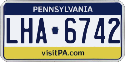 PA license plate LHA6742