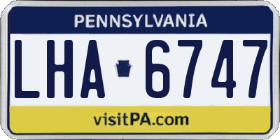 PA license plate LHA6747