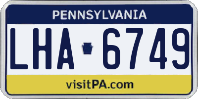 PA license plate LHA6749