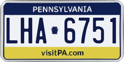 PA license plate LHA6751
