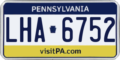 PA license plate LHA6752