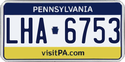PA license plate LHA6753