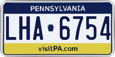 PA license plate LHA6754
