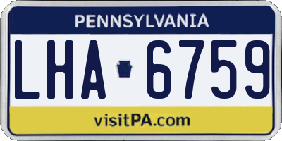 PA license plate LHA6759