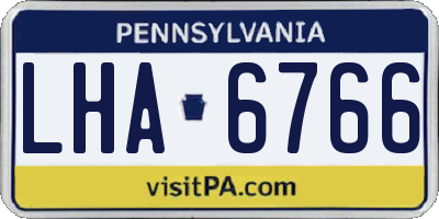 PA license plate LHA6766