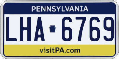 PA license plate LHA6769