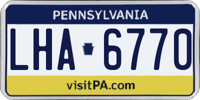 PA license plate LHA6770