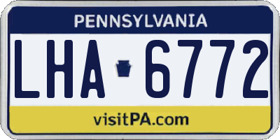 PA license plate LHA6772