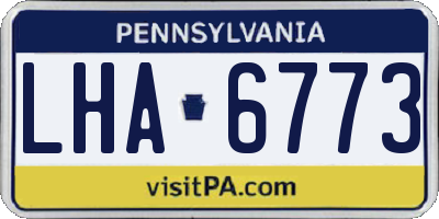 PA license plate LHA6773