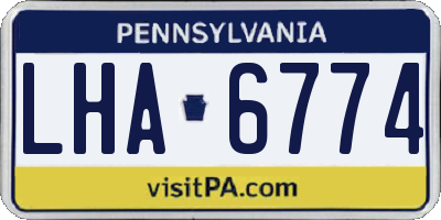 PA license plate LHA6774