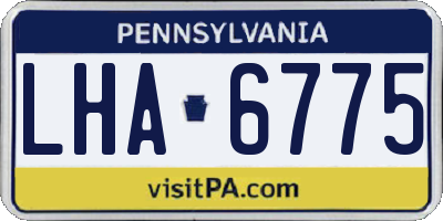 PA license plate LHA6775