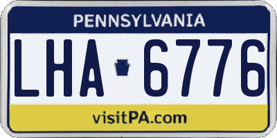 PA license plate LHA6776