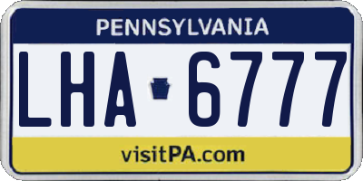 PA license plate LHA6777