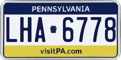 PA license plate LHA6778