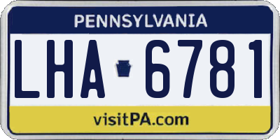 PA license plate LHA6781