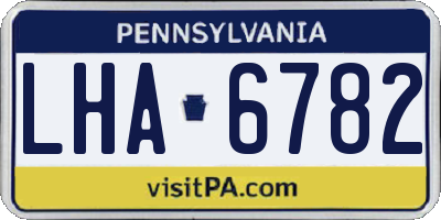 PA license plate LHA6782