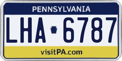PA license plate LHA6787