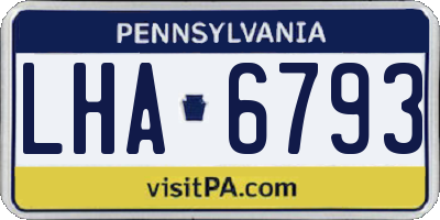 PA license plate LHA6793