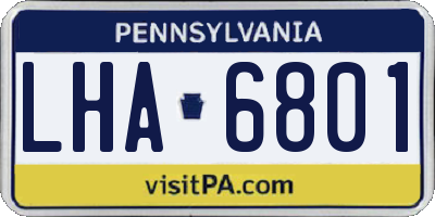 PA license plate LHA6801