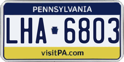 PA license plate LHA6803