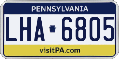 PA license plate LHA6805