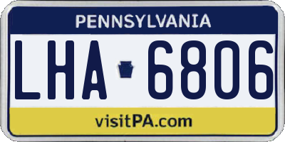 PA license plate LHA6806