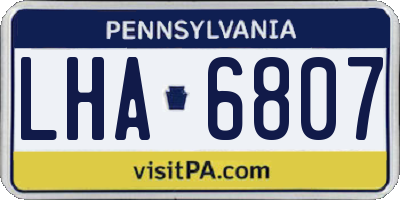 PA license plate LHA6807