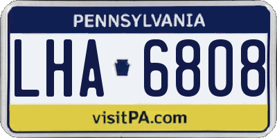 PA license plate LHA6808