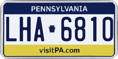 PA license plate LHA6810