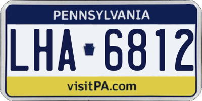 PA license plate LHA6812