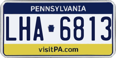 PA license plate LHA6813
