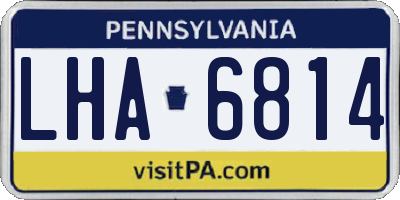 PA license plate LHA6814