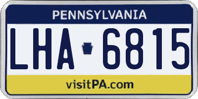 PA license plate LHA6815