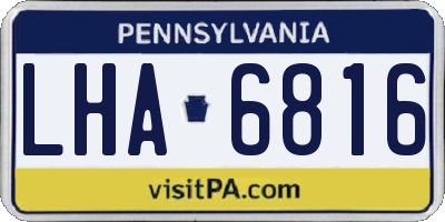 PA license plate LHA6816