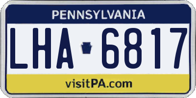 PA license plate LHA6817