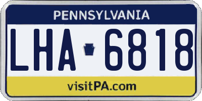PA license plate LHA6818