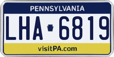 PA license plate LHA6819
