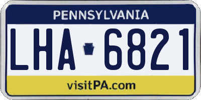 PA license plate LHA6821