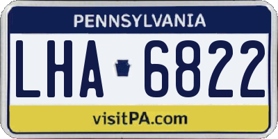 PA license plate LHA6822