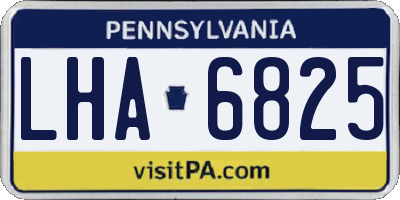 PA license plate LHA6825