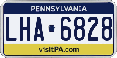 PA license plate LHA6828