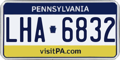 PA license plate LHA6832