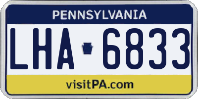 PA license plate LHA6833