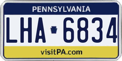 PA license plate LHA6834