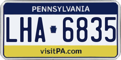 PA license plate LHA6835
