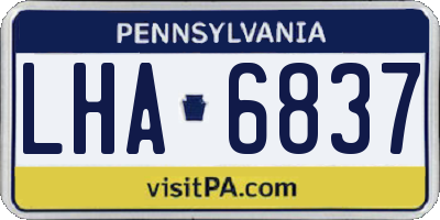 PA license plate LHA6837