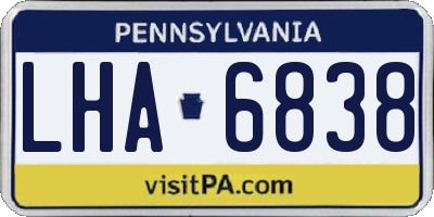PA license plate LHA6838
