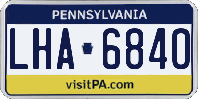 PA license plate LHA6840