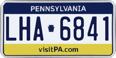 PA license plate LHA6841
