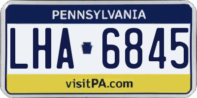 PA license plate LHA6845